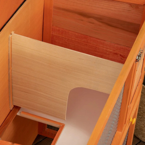 Dvoupatrová králíkárna 90 x 45 x 80 cm | žlutá č.4