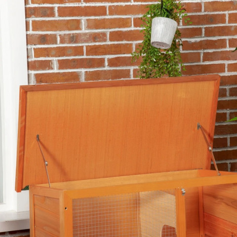 Dvoupatrová králíkárna 90 x 45 x 80 cm | žlutá č.5