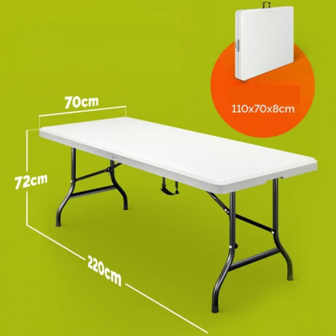 Velký zahradní stůl 220x70x72cm |bílá č.2