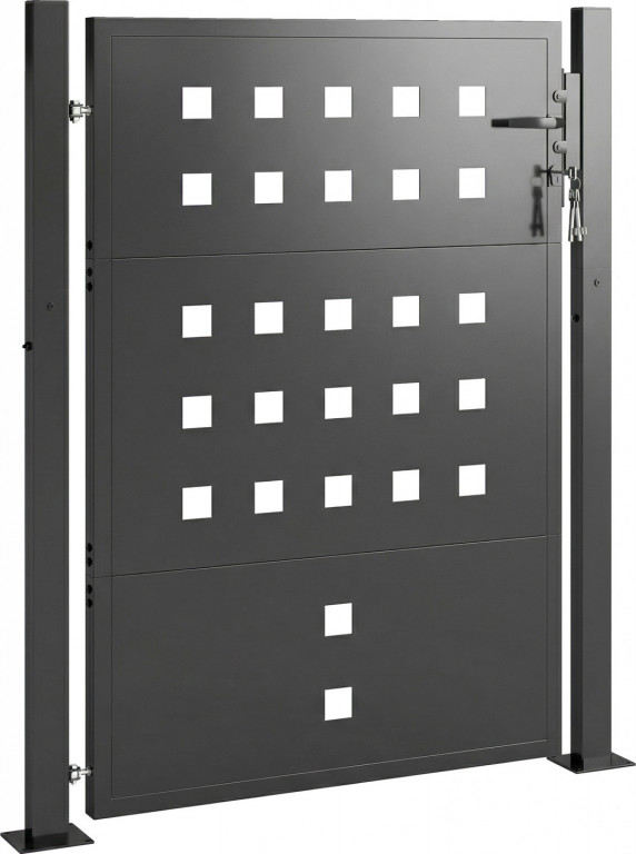 Pozinkovaná ocelová zahradní branka 105x130 cm | tmavě šedá