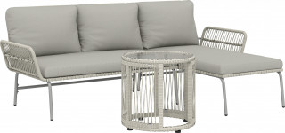 Polyratanový zahradní nábytek 3-dílný | světle šedý č.1