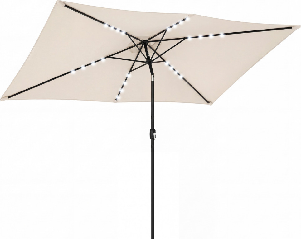 Sklápěcí balkonový slunečník s ochranným krytem | krémově bílý