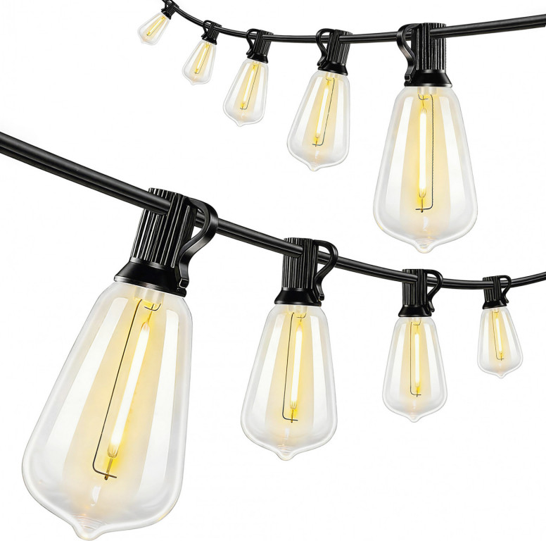 Party světelný řetěz 18 m | černý