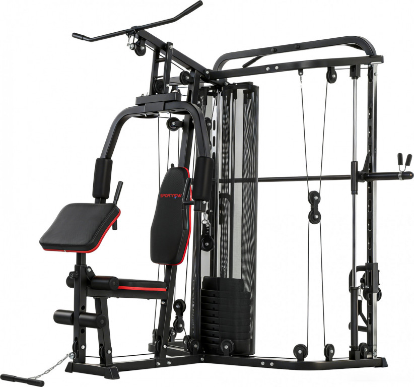 Posilovací stanice s 65kg závažím | černá