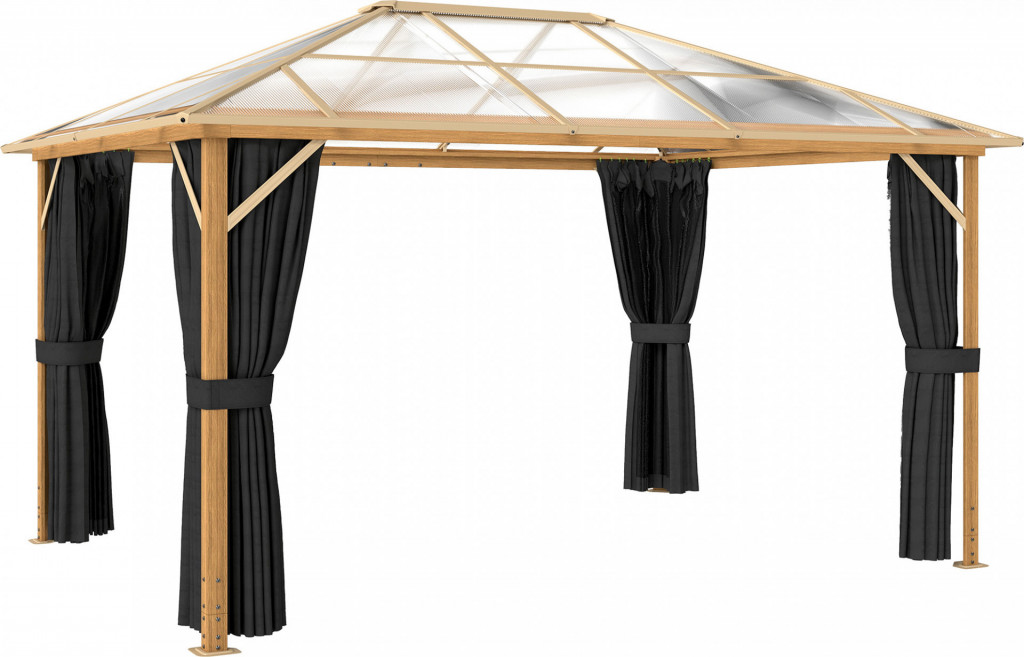 Zahradní altán cca 4x3m hliníkový | přírodní