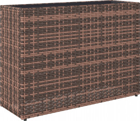 Polyratanový květinový truhlík s nastavitelnými nožičkami | hnědý č.1