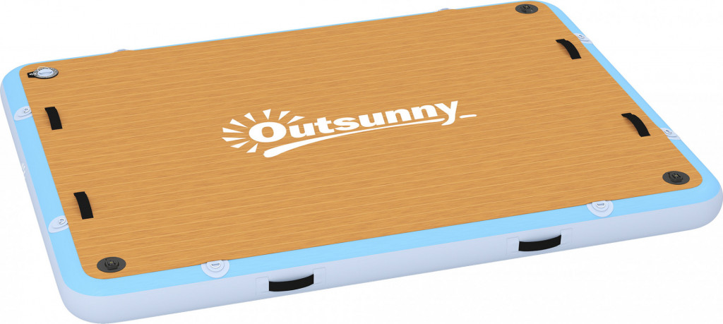 Nafukovací plovoucí plošina pro 4-6 osob s protiskluzovým povrchem | hnědá + modrá