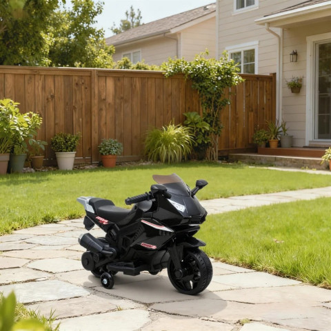 Dětská elektrická motorka s tréninkovými koly | černá č.2