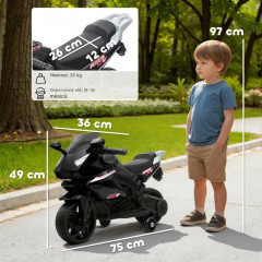 Dětská elektrická motorka s tréninkovými koly | černá č.3