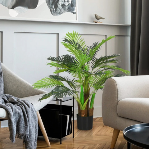 Umělá dekorativní palma 100 cm | zelená + hnědá + černá č.6