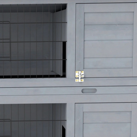 2patrová králíkárna z masivního dřeva 136,4 x 50 x 93 cm | šedá č.6