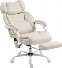 Ergonomická kancelářská židle s funkcí polohování a vyhřívání | krémově bílá č.1