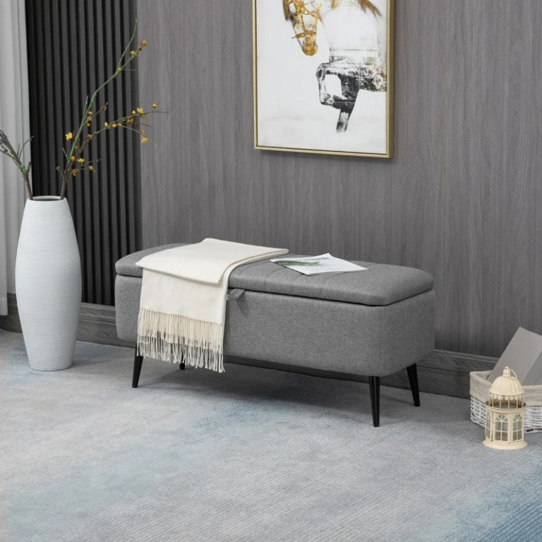 Lavice s úložným prostorem 102 x 40 x 44 cm | šedá