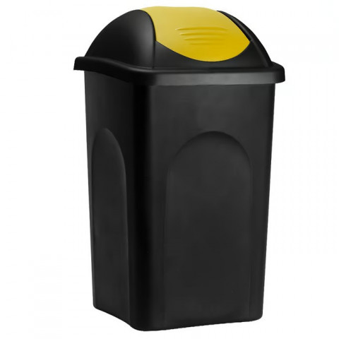 Odpadkový koš 60l | černý/žlutý č.4