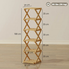 Skládací botník se 6 patry | přírodní č.3