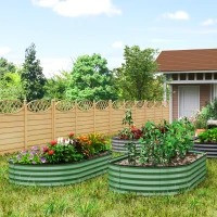 Sada 2 stohovatelných ocelových truhlíků, 181 x 93 x 30 cm | zelené