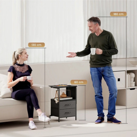 Konferenční stolek s nabíjecí stanicí | černý č.6