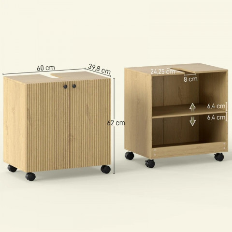 Skříňka pod umyvadlo 60 x 39,8 x 62 cm | přírodní č.3