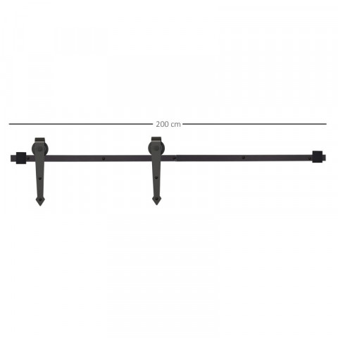 Sada kování pro posuvné dveře 200 cm | černá č.3