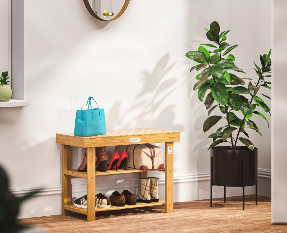 Botník z akáciového dřeva 70x33x46cm