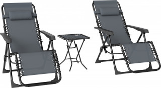 2 skládací zahradní lehátka | šedé č.1