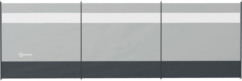 Skládací větrná zástěna 440 x 140 cm | šedá