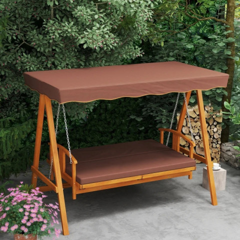 Zahradní houpací lavice se stříškou 236 x 130 x 181 cm | hnědá č.4