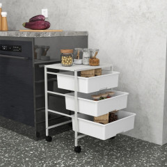 Servírovací vozík se 3 policemi 40,8 x 33,5 x 6,5 cm | bílý č.1