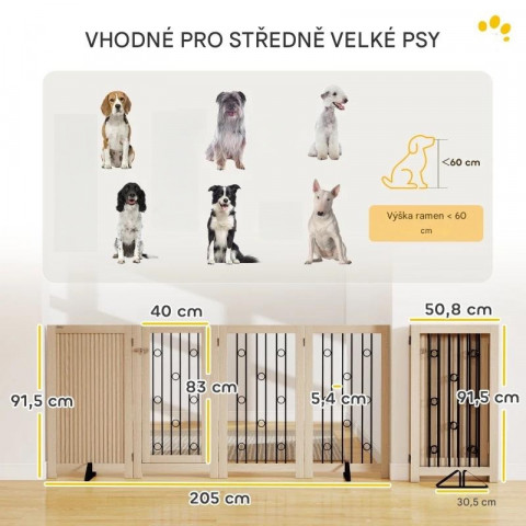 Volně stojící ohrádka pro psy | dub č.2