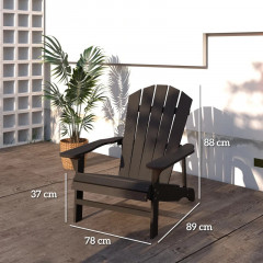 Dřevěná venkovní zahradní židle s vysokým opěradlem | černá č.3