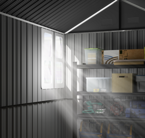 Zahradní kůlna na nářadí, 259 x 172 x 222 cm| tmavě šedá č.8