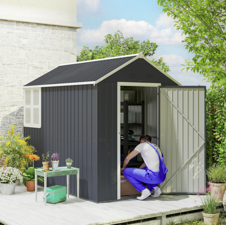 Zahradní kůlna na nářadí, 259 x 172 x 222 cm| tmavě šedá