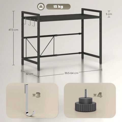 Výsuvný kuchyňský stojan | černý č.2