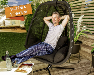 Závěsné křeslo Alvie 190x140x110cm | antracit č.3