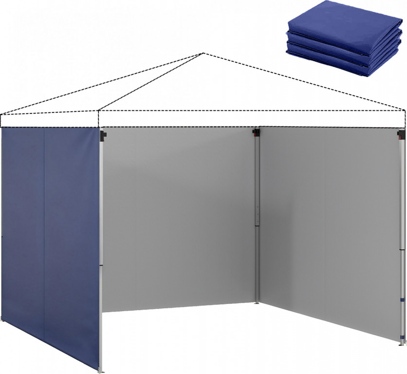 3 boční panely na altán 3 x 3 m | tmavě modré