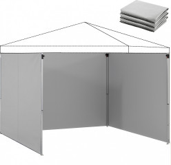 3 boční panely na altán 3 x 3 m | světle šedé č.1