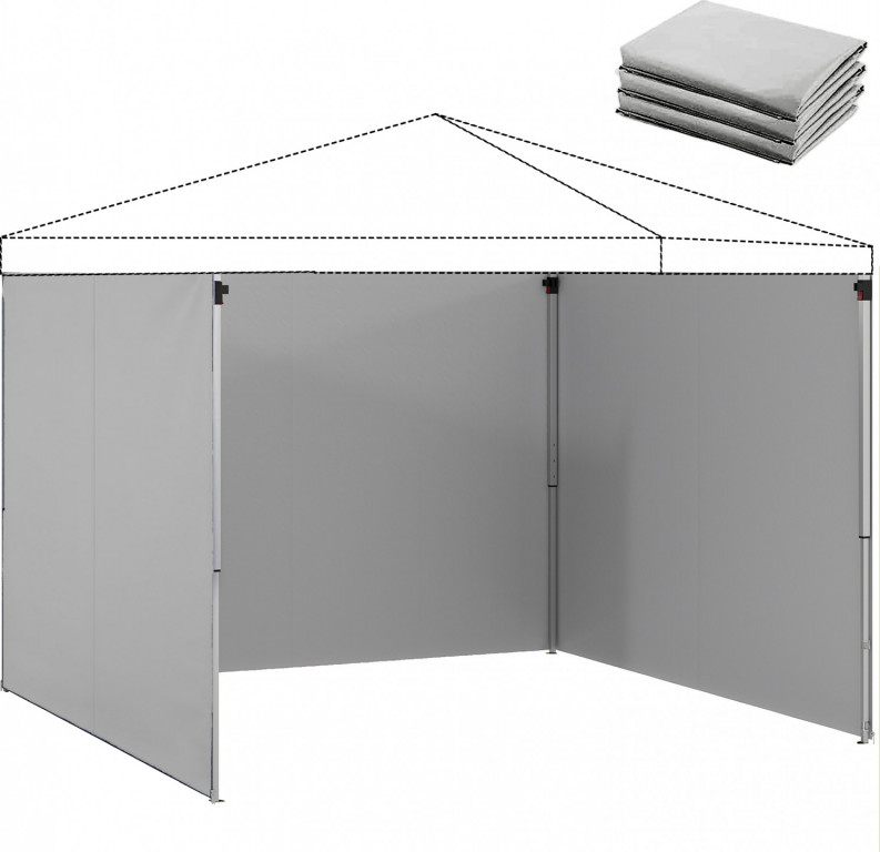 3 boční panely na altán 3 x 3 m | světle šedé