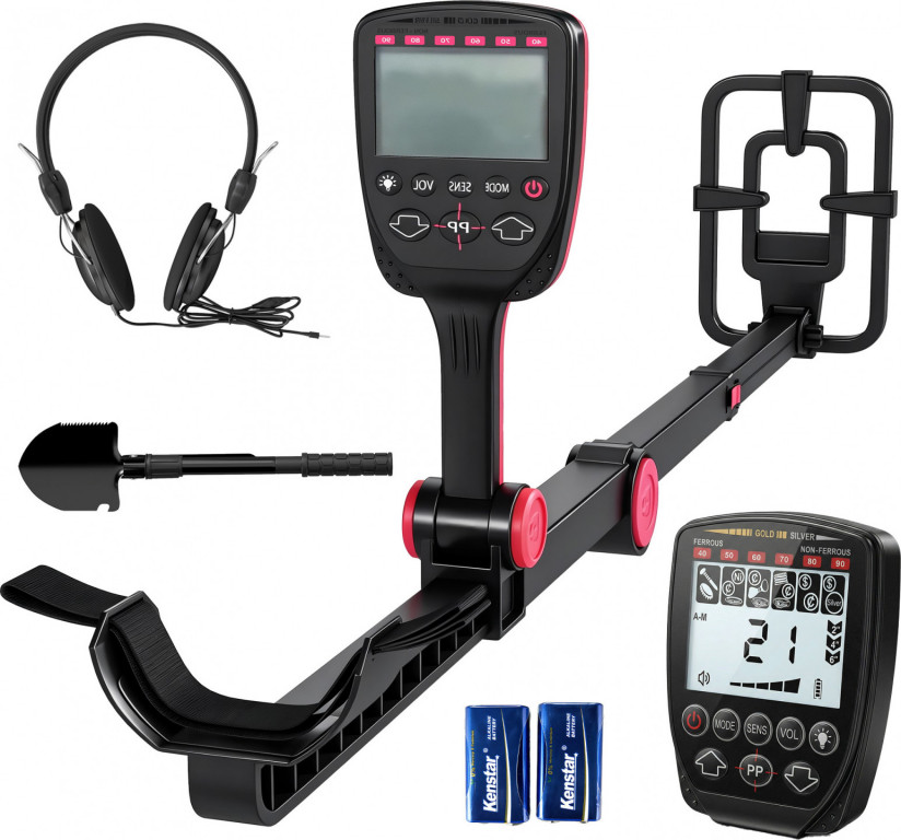 Vodotěsný skládací detektor kovů se 4 režimy | černý