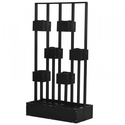 Vyvýšený záhon s podpěrou pro plazivé rostliny 9 x 45 x 170 cm | černý č.6