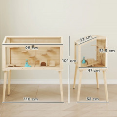 Klec pro křečka 110 x 52 x 101 cm | přírodní č.3