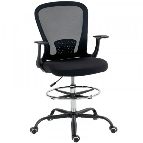 Kancelářská židle s nastavitelným kroužkem na nohy | černá č.5