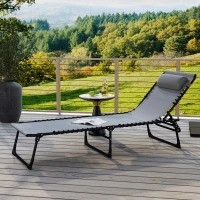 Skládací zahradní lehátko 197 x 58 x 30 cm | šedé