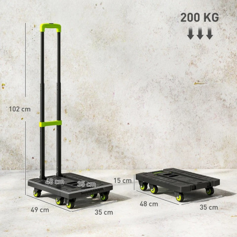 Přepravní vozík s nosností až 200 kg | černý + zelený č.3