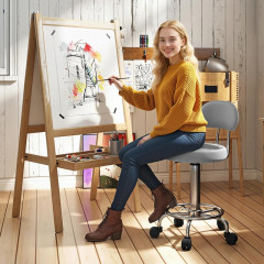 Otočná salonní stolička s opěradlem, 32 x 40 x 70-86 cm | šedá č.1