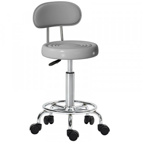 Otočná salonní stolička s opěradlem, 32 x 40 x 70-86 cm | šedá č.4