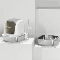 Kočičí toaleta s vaničkou a víkem | bílá č.2