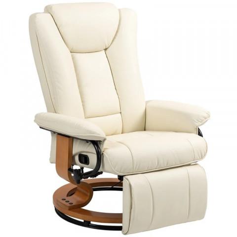 Relaxační otočné TV křeslo, 78 x 88 x 103 cm | krémově bílé č.2