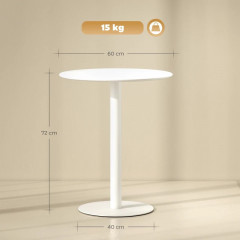 Kulatý kuchyňský stůl pro 2 osoby, průměr 60 cm | bílý č.2