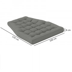 Polštářek na sedadlo 120x100x8 cm | šedý č.2