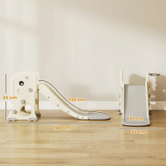 Dětská skluzavka 3 v 1 146x52x65 cm | krémově bílá + šedá č.3